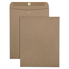 Quality Park Brown Kraft Clasp Envelope, #97, Square Flap, Clasp/Gummed Closure, 10 x 13, Brown Kraft, 100/Box (38712)