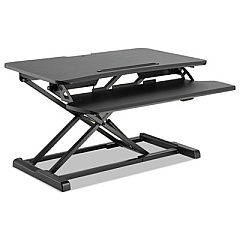 Alera AdaptivErgo Two-Tier Sit-Stand Lifting Workstation, 31.5" x 26.13" x 4.33" to 19.88", Black (ALEAEWR3B)