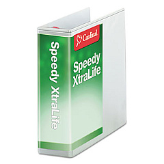 Cardinal Speedy XtraLife Non-Stick Locking Slant-D Ring Binder, 3 Rings, 3" Capacity, 11 x 8.5, White (59130CB)