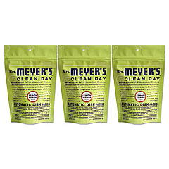 Mrs. Meyer's Automatic Dish Detergent, Lemon, 12.7 oz Pack, 20/Pack, 6/Carton (306684)