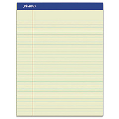 Ampad Pastel Writing Pads, Wide/Legal Rule, Blue Headband, 50 Green-Tint 8.5 x 11.75 Sheets, Dozen (20375)