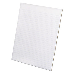 Ampad Recycled Glue Top Pads, Wide/Legal Rule, 50 White 8.5 x 11 Sheets, Dozen (21162)