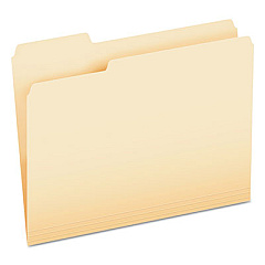 Pendaflex CutLess File Folders, 1/3-Cut Tabs: Assorted, Letter Size, Manila, 100/Box (48420)