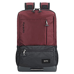 Solo Draft Backpack, Fits Devices Up to 15.6", Nylon, 6.25 x 18.12 x 18.12, Burgundy (VAR70160)