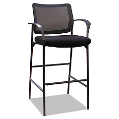 Alera IV Series Guest Stool, Mesh Back, Fabric Seat, 25.19" x 23.81" x 45.66", Black, 2/Carton (ALEIV4614A)