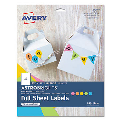 Avery 4332 Color Easy Peel Labels