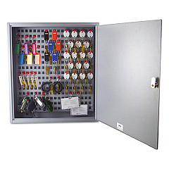 SteelMaster Steel Key Cabinet, 90-Keys, 3.5w x 16.5d x 18.375h, Gray (2012F09001)