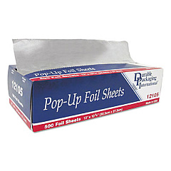 Durable Packaging Pop-Up Aluminum Foil Sheets, 12 x 10.75, 500/Box, 6 Boxes/Carton (12105)