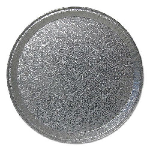 Durable Packaging Aluminum Cater Trays, Flat Tray, 12" Diameter x 0.56"h, Silver, 50/Carton (12FT)