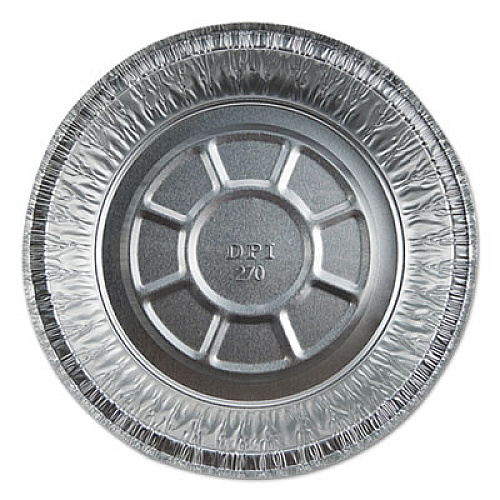 Durable Packaging Aluminum Round Containers, 20 Gauge, 24 oz, 7" Diameter x 1.75"h, Silver, 500/Carton (2702550X)
