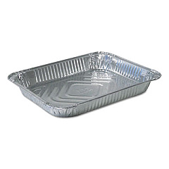 Durable Packaging Aluminum Steam Table Pans, Half-Size Shallow79.5 oz., 1.69" Deep, 10.38 x 12.75, 100/Carton (4300100)