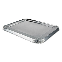 Durable Packaging Aluminum Steam Table Lids, Fits Rolled Edge Half-Size Pan, 10.56 x 13 x 0.63, 100/Carton (8200CRL)