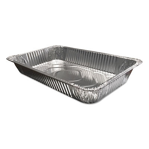 Durable Packaging Aluminum Steam Table Pans, Full-Size Deep346 oz., 3.38" Deep, 12.81 x 20.75, 50/Carton (FS790070)