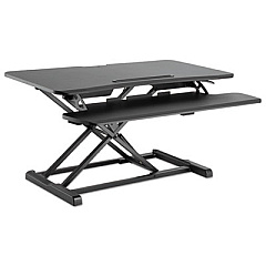Alera AdaptivErgo Two-Tier Sit-Stand Lifting Workstation, 37.38" x 26.13" x 4.69" to 19.88", Black (ALEAEWR4B)