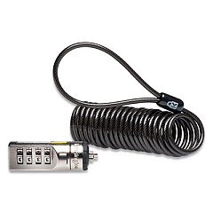 Kensington Portable Combination Laptop Lock, 6ft Carbon Strengthened Steel Cable, Black (64670)