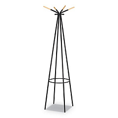 Safco Family Coat Rack, 4 Garments, 16.5w x 16.5d x 72.75h, Black (4256BL)