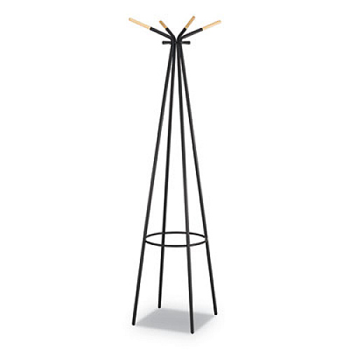 Safco Family Coat Rack, 4 Garments, 16.5w x 16.5d x 72.75h, Black (4256BL)