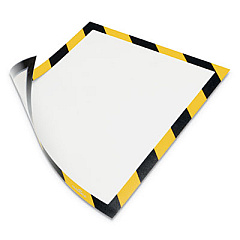 Durable DURAFRAME Security Magnetic Sign Holder, 8.5 x 11, Yellow/Black Frame, 2/Pack (4772130)