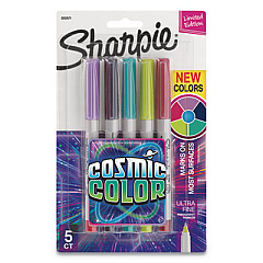 Sharpie Cosmic Color Permanent Markers, Extra-Fine Needle Tip, Assorted Cosmic Colors, 5/Pack (2033571)