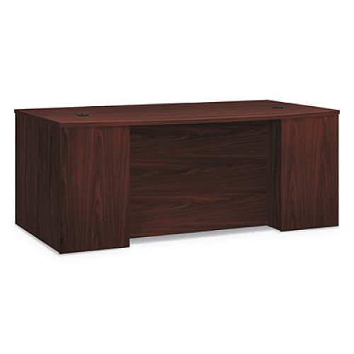 HON Foundation Breakfront Desk Shell Bow Front, 72" x 42" x 29", Mahogany (LM7242BFN)