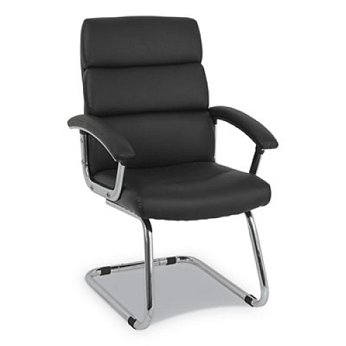 HON Traction Guest Chair, 20.1" x 27.2" x 39.3", Black Seat/Back, Chrome Base (VL102SB11)