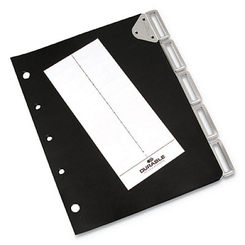 Durable Catalog Rack Index, 5 Sections, Black (595601)
