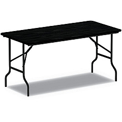 Alera Wood Folding Table, 59.88w x 29.88d x 29.13h, Black (ALEFT726030BK)