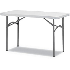 Alera Rectangular Plastic Folding Table, 48w x 24d x 29.25h, Gray (ALEPT4824G)
