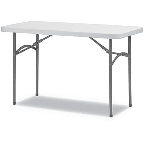 Alera Rectangular Plastic Folding Table, 48w x 24d x 29.25h, Gray (ALEPT4824G)