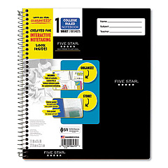 Five Star Interactive Notebook, 1 Subject, Medium/College Rule, Green Cover, 11 x 8.5, 100 Sheets (06270)
