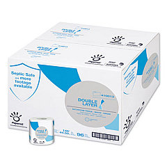 Papernet Double Layer Toilet Tissue, Septic Safe, 1-Ply, White, Virgin, 4.5" x 146 ft, 500 Sheets/Roll, 96 Rolls/Carton (410013)