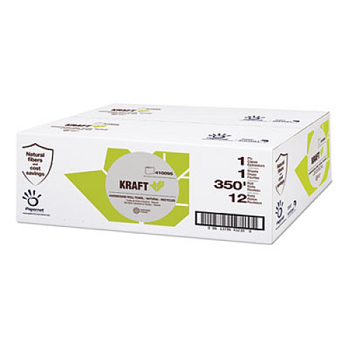 Papernet Heavenly Soft Hardwound Paper Towel, Kraft, 1-Ply, 5.5 x 5.5, Brown, 350 ft/Roll, 12 Rolls/Carton (410095)