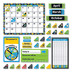TREND Bold Strokes Calendar Bulletin Board Set, 18.25" x 31", Assorted Colors, 106 Pieces (T8390)