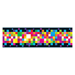 TREND Bolder Borders, 2.75" x 35.75 ft, Pixels, Assorted Colors (T85342)