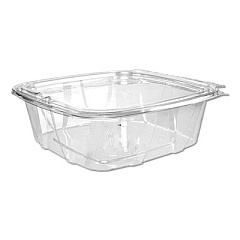 Dart ClearPac SafeSeal Tamper-Resistant, Tamper-Evident Containers, Flat Lid, 48 oz, 7.8 x 8.1 x 2.5, Clear, 100/Bag, 2 Bags/CT (CH48DEF)