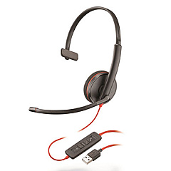 poly Blackwire 3210, Monaural, Over The Head USB Headset (C3210)