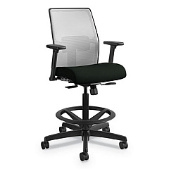 HON Ignition 2.0 Ilira-Stretch Mesh Back Task Stool, Supports 300 lb, 23" to 32" Seat, Black Seat, Charcoal Back, Black Base (I2S1AFLU10T)