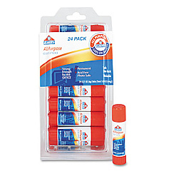 Elmer's Disappearing Glue Stick, 0.21 oz, Applies White, Dries Clear, 24/Pack (E553)
