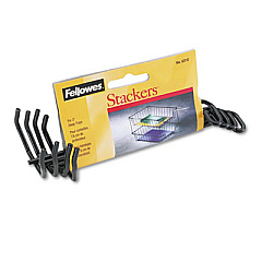 Fellowes Desk Tray Stacking Posts for 3" Capacity Trays, Wire, Black, 4 Posts/Set (63112)