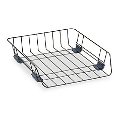 Fellowes Front-Load Wire Desk Tray, 1 Section, Letter Size Files, 10.88" x 12.63" x 2.63", Black (66112)