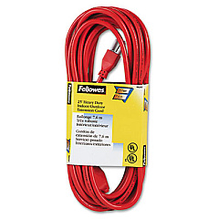 Fellowes Indoor/Outdoor Heavy-Duty 3-Prong Plug Extension Cord, 25 ft, 13 A, Orange (99597)