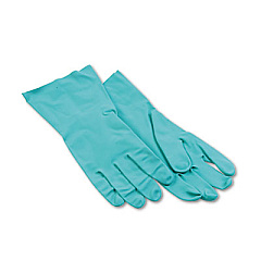 Boardwalk Nitrile Flock-Lined Gloves, Large, Green, Dozen (BWK183L)