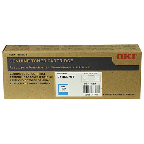 Okidata 43865767 Cyan Toner Cartridge
