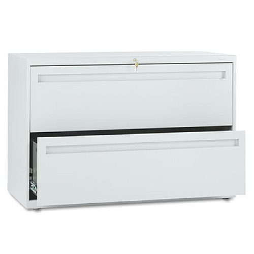 HON Brigade 700 Series Lateral File, 2 Legal/Letter-Size File Drawers, Light Gray, 42" x 18" x 28" (792LQ)