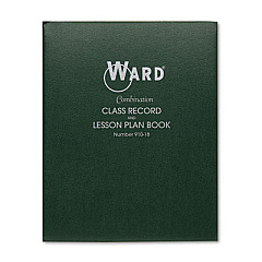 Ward Combination Record/Plan Book, 9-10 Week Term: 2-Page Spread (38 Students), 2-Page Spread (8 Classes), 11 x 8.5, Green Cover (91018)