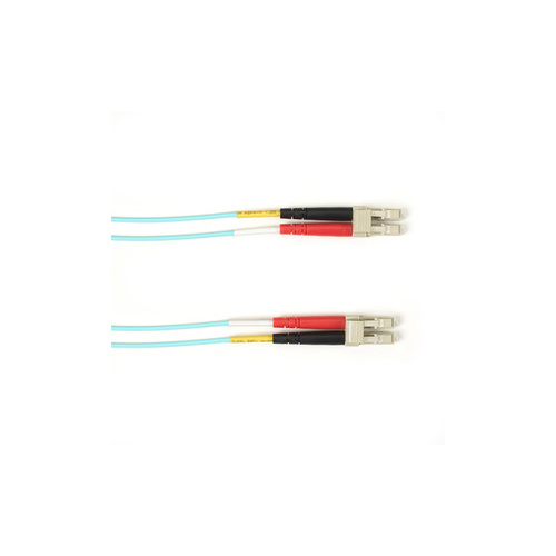 Black Box Om4 50/125 Multimode Fiber Optic Patch Cable - Ofnp Plenum, Lc To Lc, Aqua, 10-m (32.8-ft.), Gsa, Taa, Non-returnable/non-cancelable (FCMPM4010MLCLCAQ)