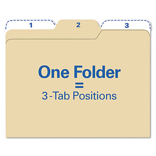 find It All Tab File Folders, 1/3-Cut Tabs: Assorted, Letter Size, Manila, 80/Pack (FT07046)
