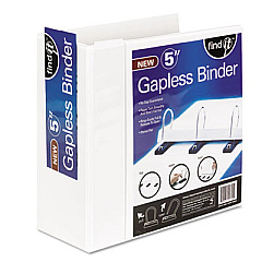 find It Gapless Loop Ring View Binder, 3 Rings, 5" Capacity, 11 x 8.5, White (SNS01705)