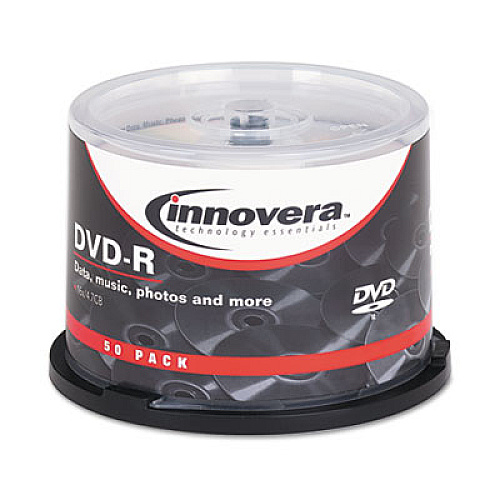 Innovera Dvd-R Recordable Disc, 4.7 Gb, 16x, Spindle, Silver, 50/pack