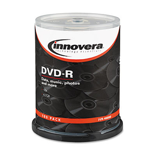 Innovera Dvd-R Recordable Discs, 4.7 Gb, 16x, Spindle, Silver, 100/pack